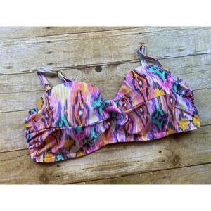 Multi Way Strap Molded Cup Bikini Top Women's Size‎ E Multi Color